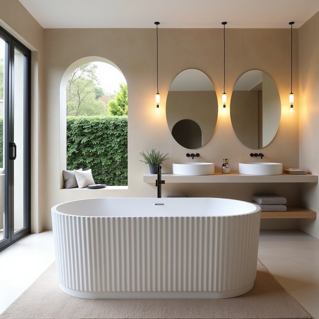 fluted freestanding soaking bathtub solid surface b114 (3)(1)